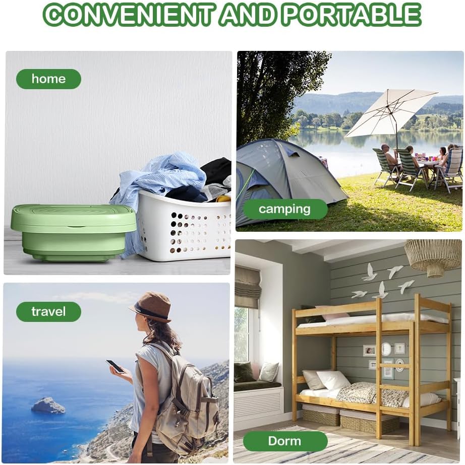 الغسالة المحمولة القابلة للطي lMigDiT | غسالة صغيرة للرحلات والسفر – سعة 2 كجم