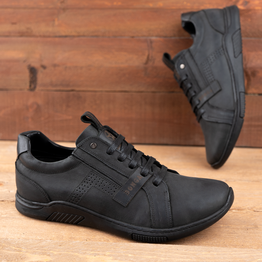 حذاء دونجا رجالي جلد طبيعي كود 71 D2 | أسود – بني – هافان – رمادي | مقاسات 41-45