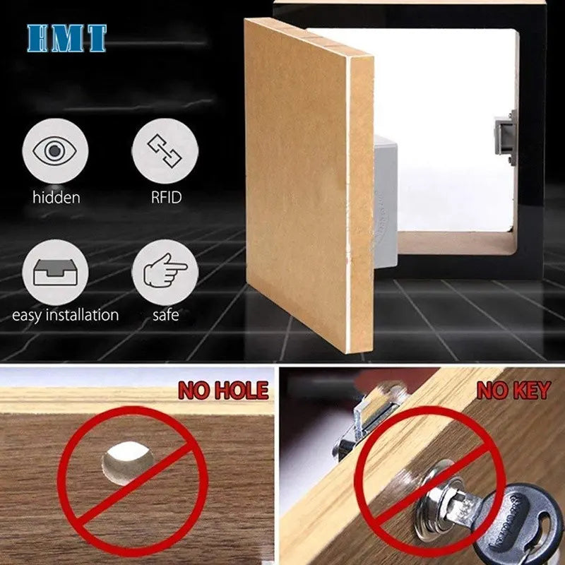 قفل خزانة مخفي بشفرة RFID كود bGxUYMX | قفل ذكي للأدراج والخزائن بدون مفاتيح