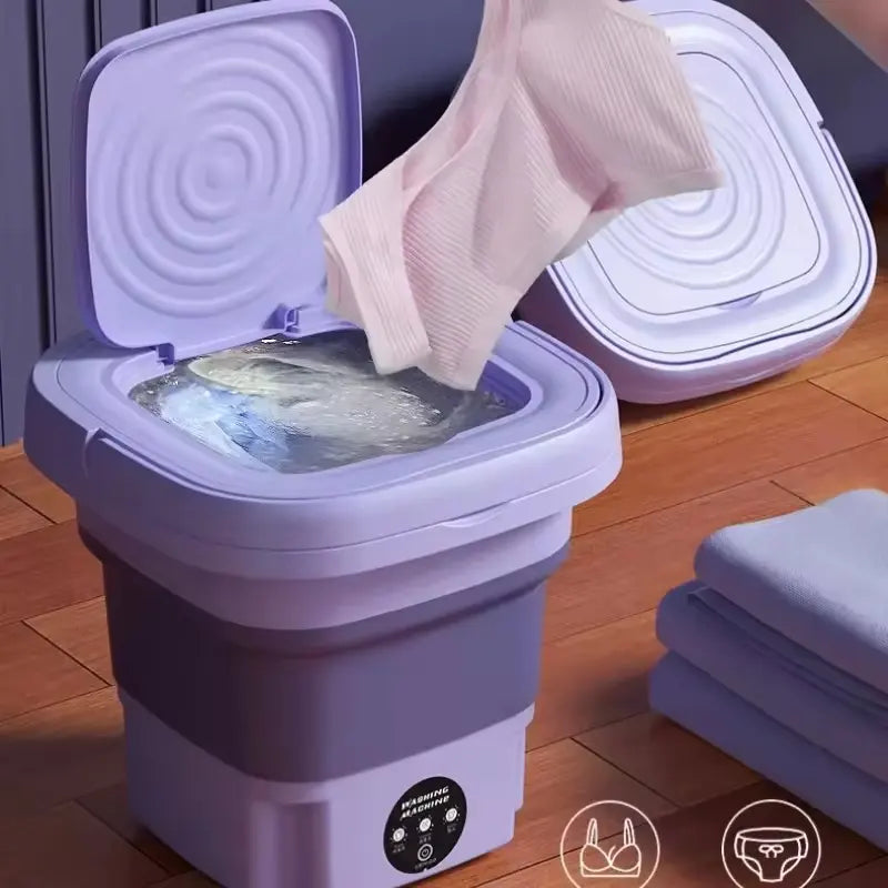 الغسالة المحمولة القابلة للطي lMigDiT | غسالة صغيرة للرحلات والسفر – سعة 2 كجم