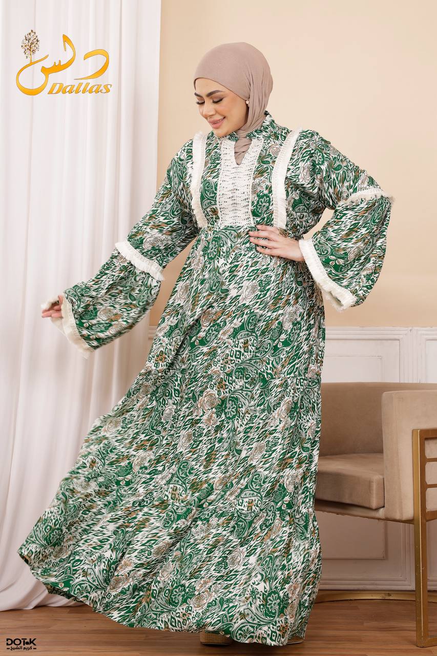 عباية صيفي فسكوز مستوردة – طباعة وردي أنيقة 2025 🌸✨