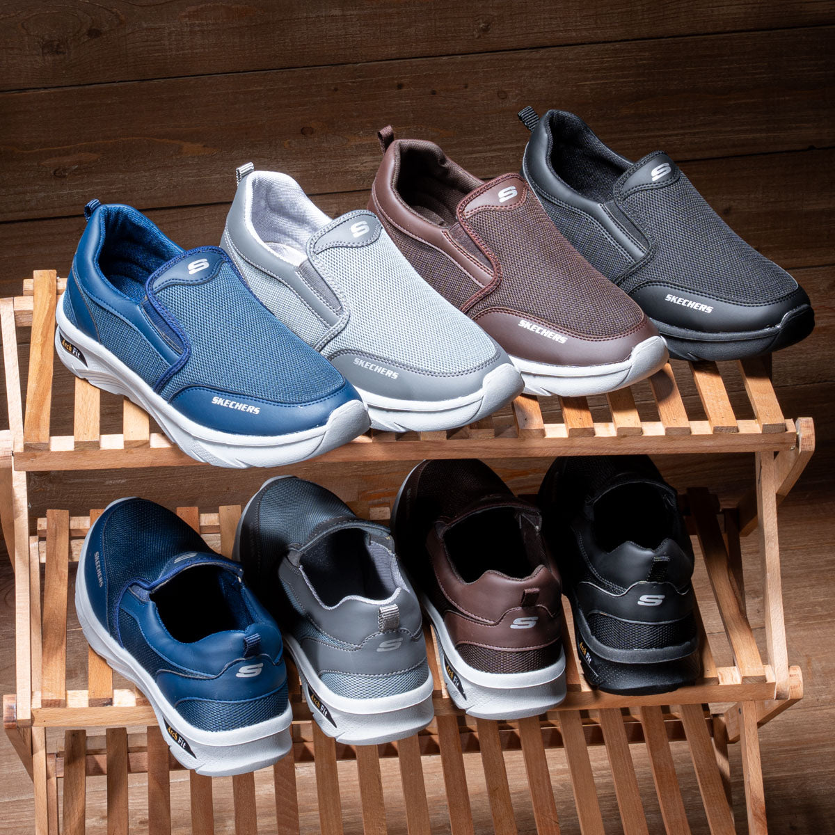 حذاء رجالي Skechers كود BH | خفيف جداً بنعل EVA مريح – بدون رباط